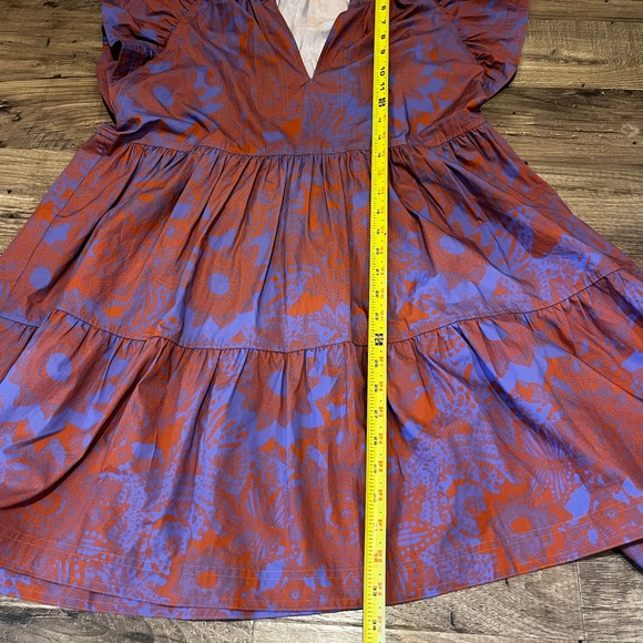 Marie Oliver Rust and Blue Mini Dress - Picture 4 of 11